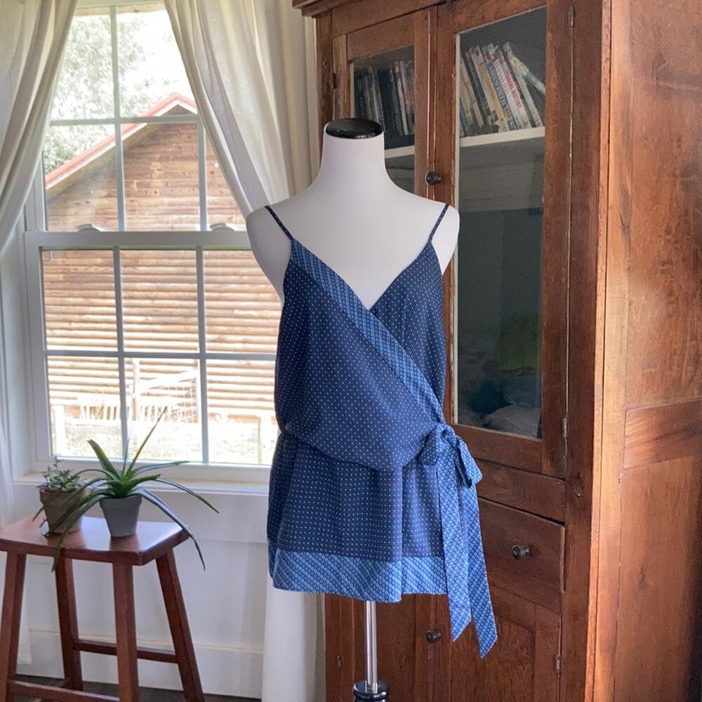 Banana Republic Blue Top W/Waist Tie, Size M